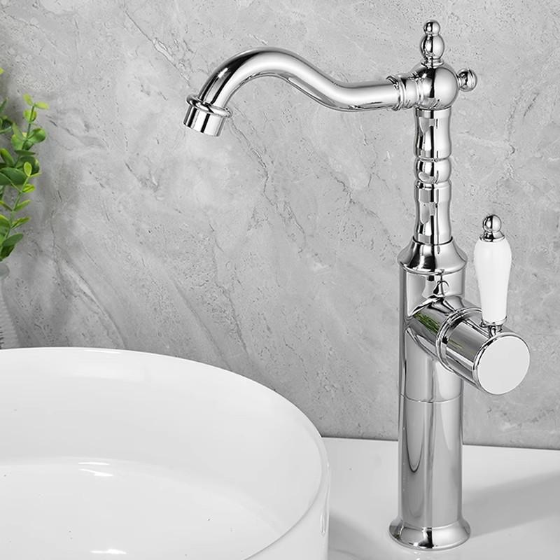 Старинный бронзовый смеситель для раковины Золотой смеситель для ванной Комнатный Черный кухонный смеситель Кран для раковины Горячий Холодный Хромированный кран для раковины Латунь