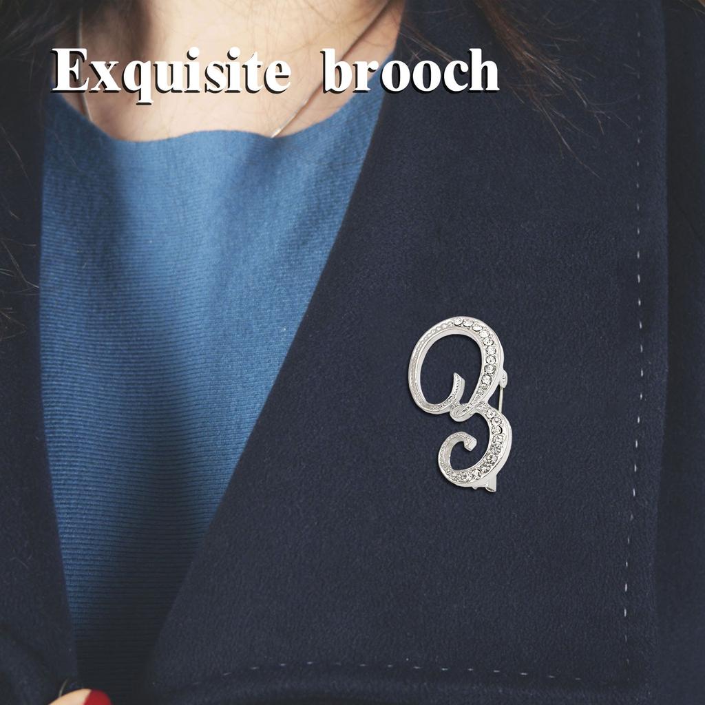 English Letter Brooch With Water Filled Diamond Alloy Chest Flower, Clothing Accessory Pin