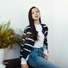 Tommy Hilfiger Хлопковый Однотонный Элегантный Кардиган-Свитер в Полоску с Круглым Вырезом для Поездок на Работу Женский свитер WW0WW51005