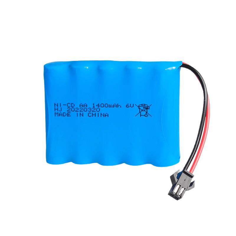 6V 1400mAh NiCd Перезаряжаемый набор батареек AA для игрушек на пульте управления (300 циклов)