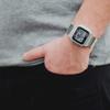 Casio Квадратный регулируемый ремешок для часов серии Vintage, кварцевый механизм, стальной браслет, мужские часы, черный B650WD-1A