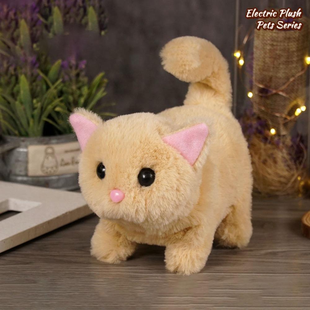 Simulated Plush Electric Cat Toy Makes You Happy Kitten Plush Toy For Kids Birthday Gift