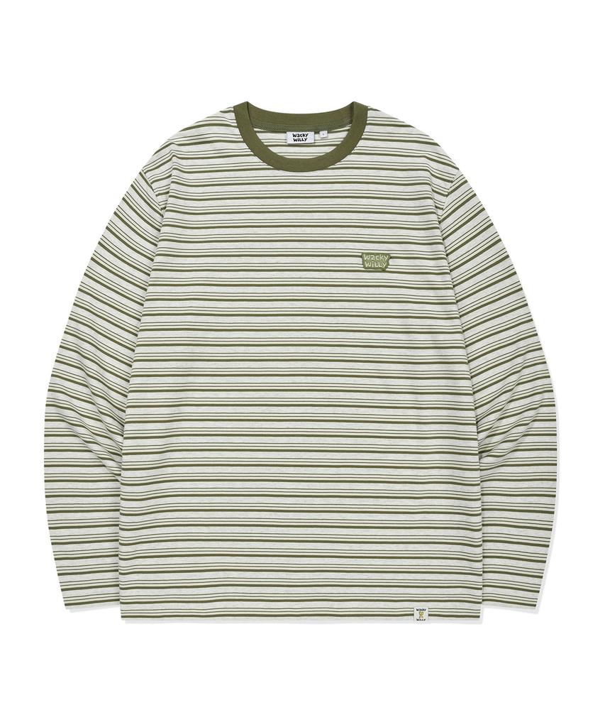 WACKY WILLY Striped Long Sleeve Oatmeal