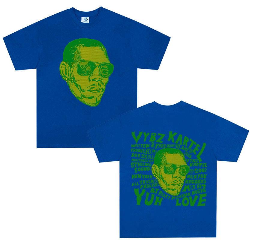 Rapper Vybz Kartel Tour 2025 New Album T Shirts Men's Hip Hop Oversized Short Sleeve T Shirt Fashion High Quality Cotton T-shirt