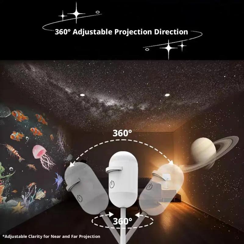 2-в-1 Мини Проектор Звездного Неба Ночник Светодиодная Звездная Атмосферная Лампа для Спальни Сон и Декор Светодиодный Атмосферный Свет