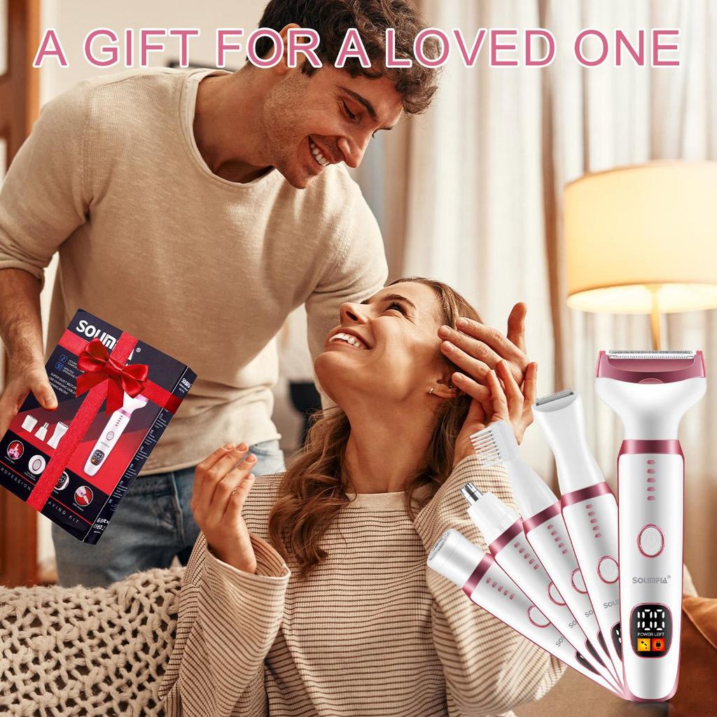 Bikini Trimmer for Women 5 In 1 Electric Razors for Women Rechargeable Pubic Hair Trimmer Womens Electric Shaver for Legs Body Hair