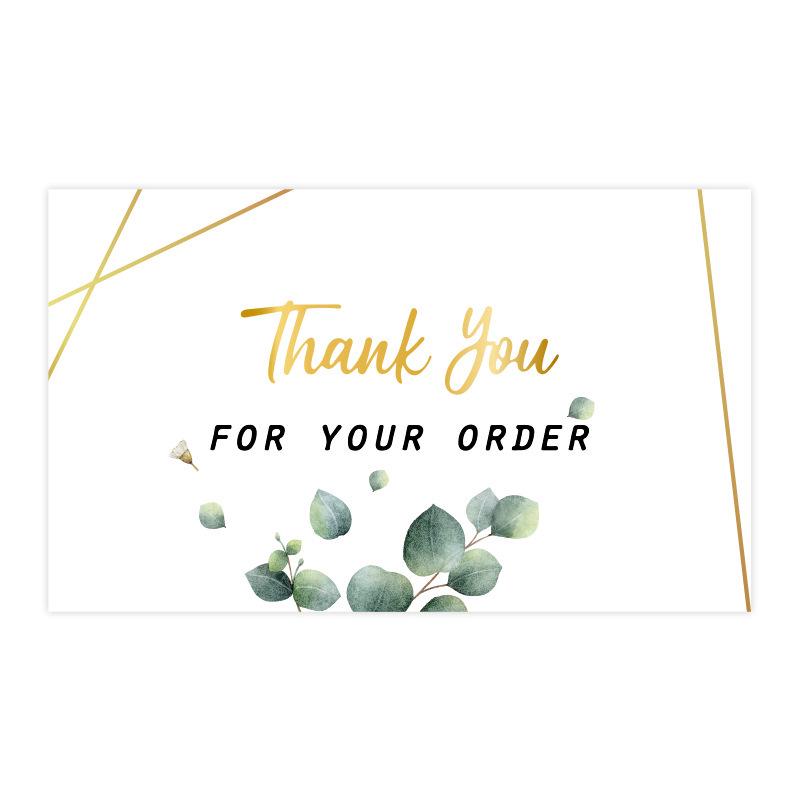 Black Thank You Greeting Cards, 50 Sheets/Pack