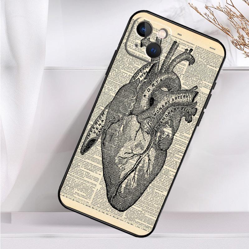 Anatomical Heart Anatomy Case For iPhone 14 16 15 Pro Max 11 12 13 Mini 7 8 Plus X XR XS MAX Soft Shockproof Cover
