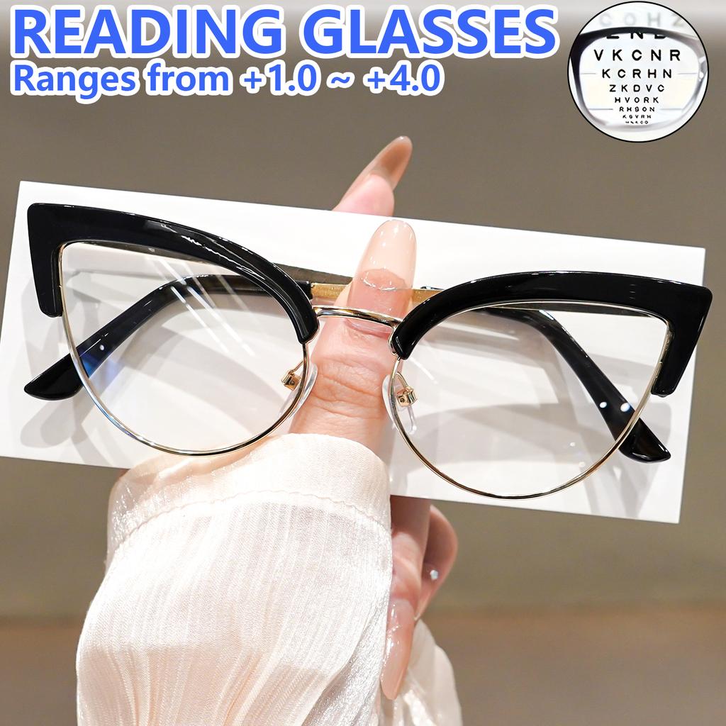 Модные очки для чтения «кошачий глаз», элегантный и стильный тренд с удобной посадкой, увеличение от +1.0 до +4.0