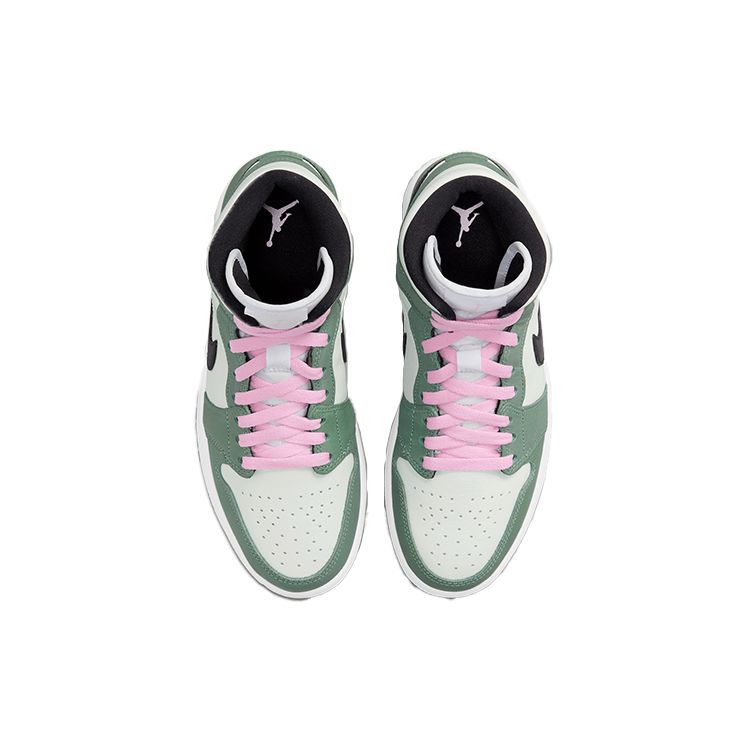 Air Jordan 1 Mid SE Dutch Green Женские кроссовки Черные едва-зеленые Arctic-Pink CZ0774-300