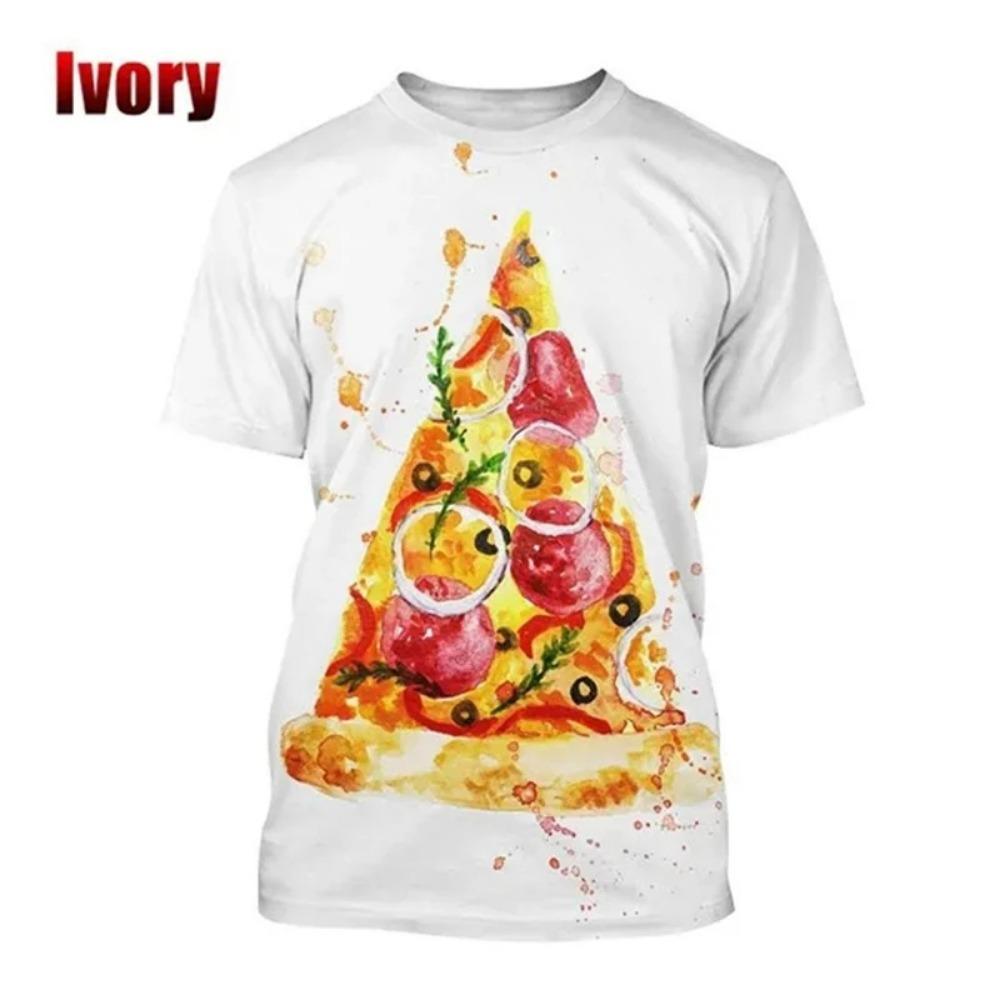Funny Pizza 3D Printed T Shirts For Men Women Casual Delicious Food Graphic Short Sleeve Harajuku Streetwear Tops Tee Shirt
