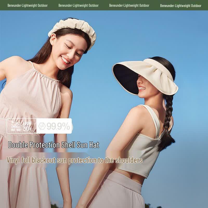 Jiaoxia Women's Shell Black Glue UV Protection Sun Hat