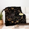 Golden Floral Night Sky Wall Art PrintBlanket Flannel Throw Blanket for Sofa, Bed, Travel, Camping, Office, Couch, Chair, And Bed Gift for C