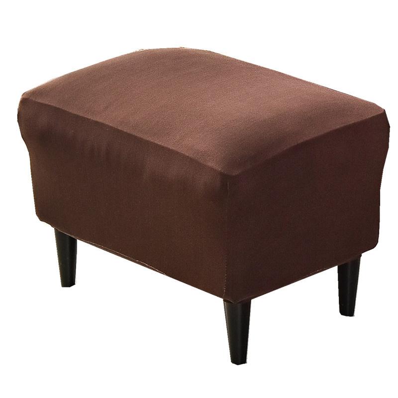 Solid Color Ottoman Covers Spandex Rectangle Stool Cover All-inclusive Footstool Furniture Protector Sofa Footrest Slipcovers