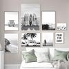 Black and White Palm Tree Beach Landscape Photography Poster Canvas Painting Surf Coastal Wall Art Prints Living Room Home Decor