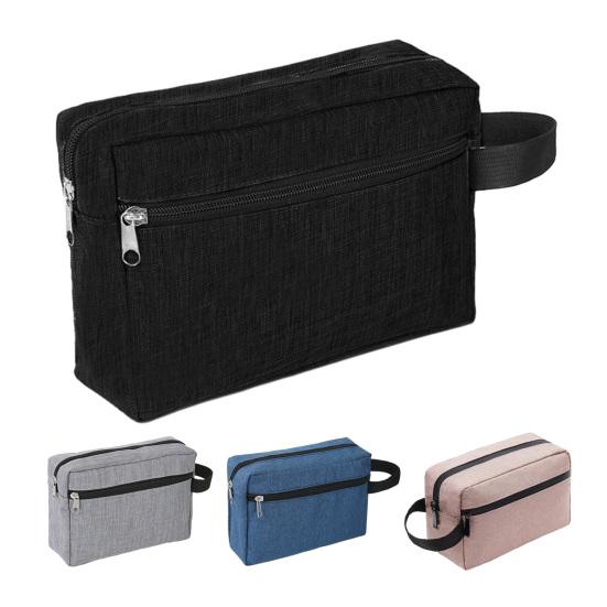 Portable Toiletry Bag Oxford Fabric Makeup Bag with Side Handle Large Capacity Cosmetic Pouch for Weekender Travel Business Trip