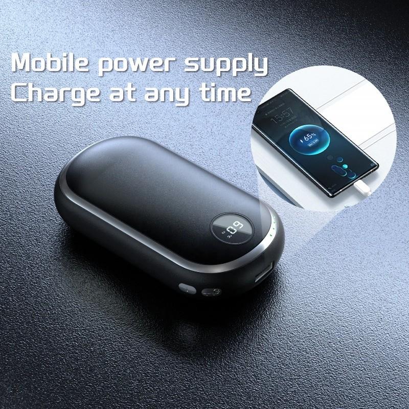 10000mAh USB Rechargeable Double Sides Heating Hand Warmer Portable Mobile Power Supply Large LED Display Heater