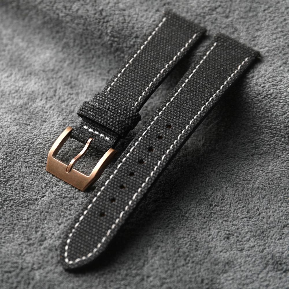 Классический ремешок из ламинированной вручную кожи с бронзовой застежкой, 20 мм, 21 мм, 22 мм, подходит для бронзового браслета для часов, мягкий тонкий мужской ремешок для часов