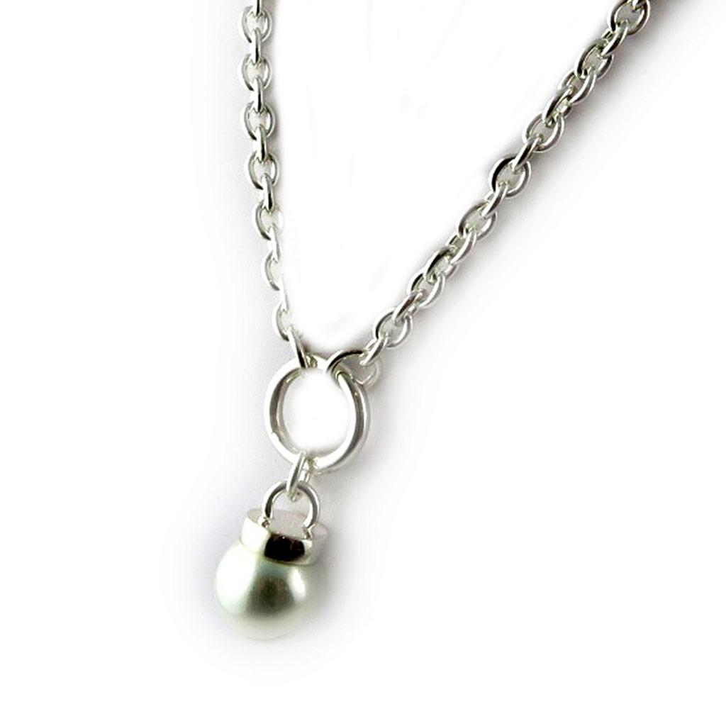 Les Trésors De Lily [B8316] - Silver Necklace 'Catherine' White