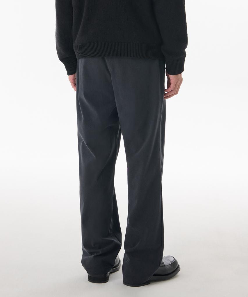 MUSINSA STANDARD 14W Corduroy One-Pleat Wide Elastic Pants [Iron Gray]