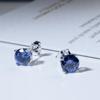 7mm Round Tanzanite Earrings 925 Sterling Silver Violet Stud Earring