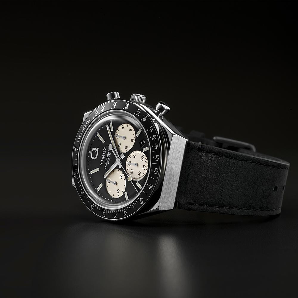 [Timex] Q TIMEX Chronograph Leather Strap Sports Watch 40mm TW2V42700