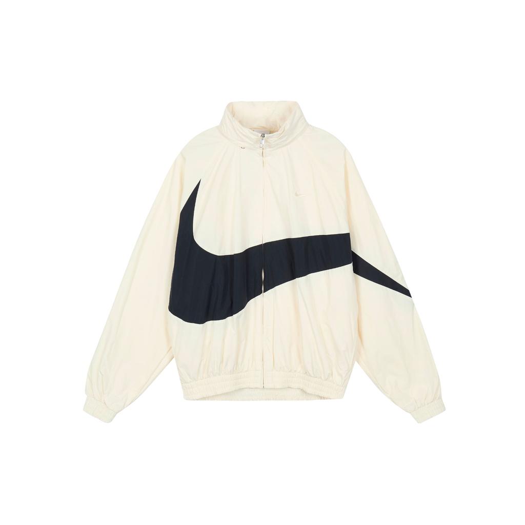 Nike Swoosh Logo Print Woven Jacket Long Sleeve Men Jackets Coconut-Milk FB7878-113