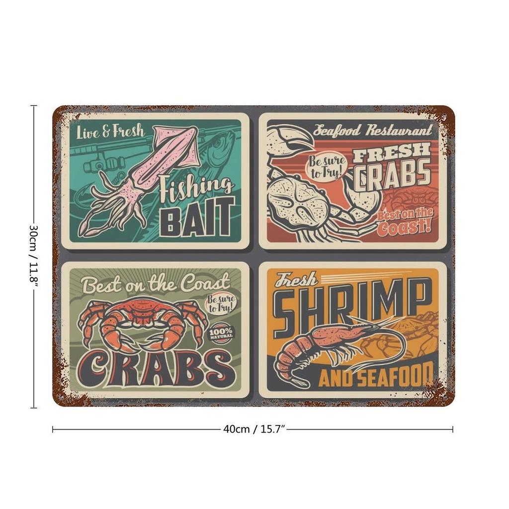 1-Pack rustic café style metal sign, 20×30cm and 30×40cm, aged decor plaque for kitchen, living room or bar