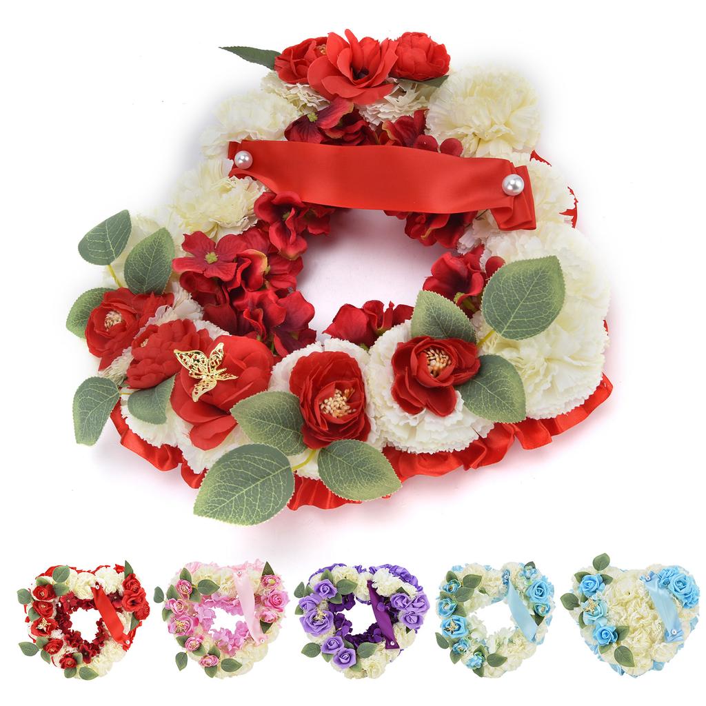 Искусственные венки в форме сердца Свадебные венки Искусственные цветы Украшения для свадебной церемонии Годовщина