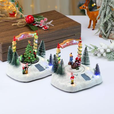 Рождественский Фестиваль Классическая Музыкальная Шкатулка Настольное Украшение с 8 Песнями Сезонный Классический Настольный Декор Подарки для Дома Семьи Девушки