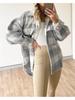 New Fashion Winter Clothes Women Plaid Jackets Coat Street Style Shacket Shirt Jacket Luxury Fluffy Button Down Long Overcoat