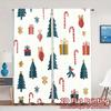 2pcs,Curtains Christmas Trees Gift Snowflakes Popular Popular Curtain Versatile Durable Polyester Curtains Holiday Suitable for