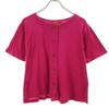 90-е Сделано в Японии Старая Блузка с коротким рукавом M Малиново-розовая Женская Б/у