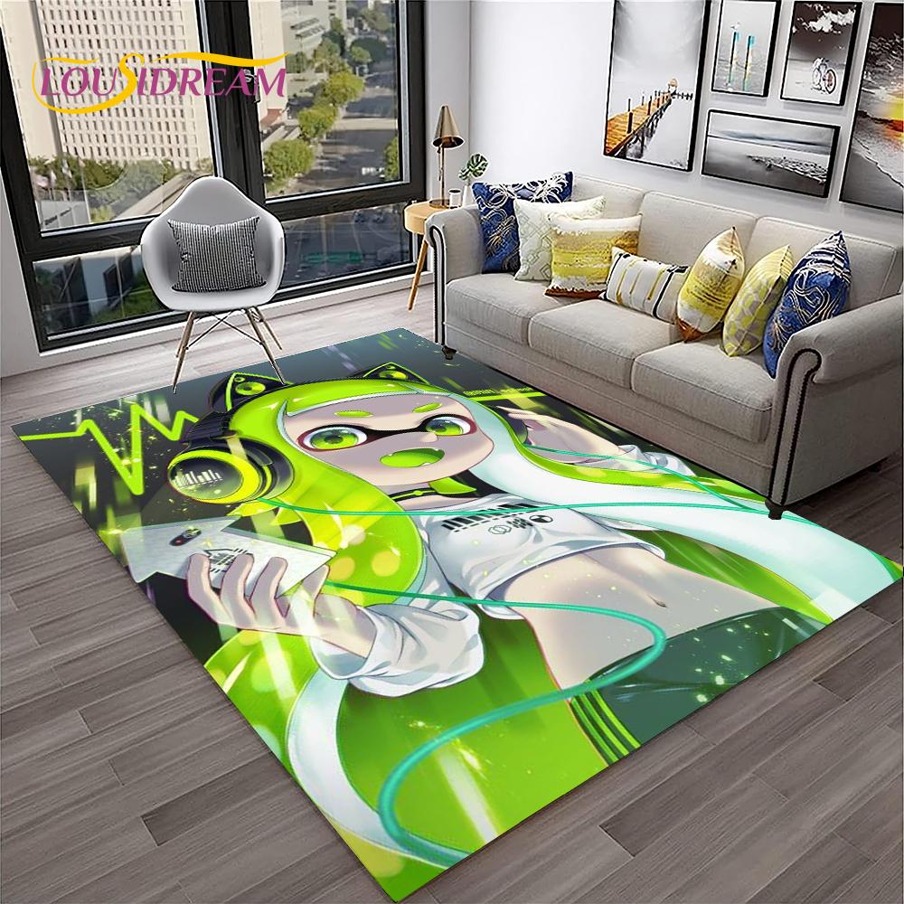 Мультфильм ПК геймер 3D игры Splatoon ковер ковер для дома гостиная спальня диван коврик декор, детский коврик нескользящий напольный коврик