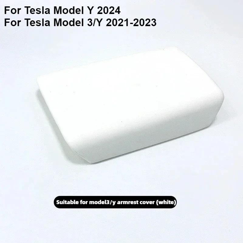 Для Tesla Model 3 Y 2024 2024 Аксессуары Подлокотник Защитная крышка коробки Белый Мягкий TPE Центральная консоль Панель Pad Model3 Highland