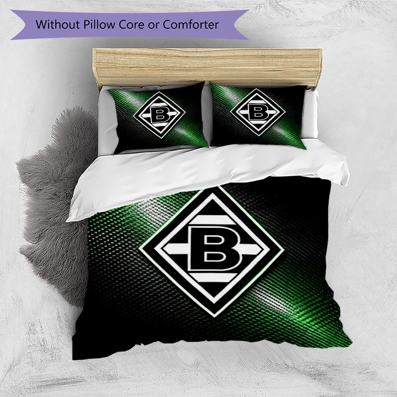3pcs Duvet Cover Set (1*Duvet Cover + 2*Pillowcase, Without Core), Borussia Monchengladbach Print Bedding Set, Bedroom Decor, All‑Season, Birthday Gif
