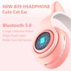 Cute Cat Ear Headphones Bluetooth 5.0 Wireless Game Headset Bass Noise Cancelling Stereo HiFi Music Support TF Card Casco Mic Girl Gift Pink