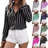 Женская модная полосатая рубашка свободного типа с длинным рукавом