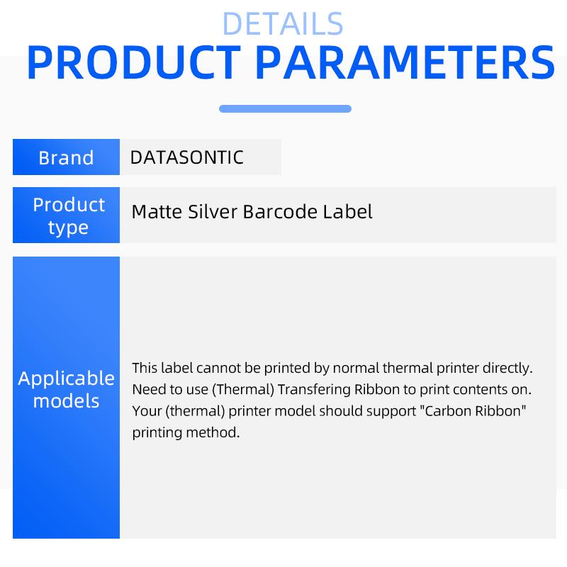 Этикетка со штрих-кодом из матового серебристого ПЭТ 20 30 40 50 60 70 80 90 100 Термотрансферная лента для принтера Наклейка