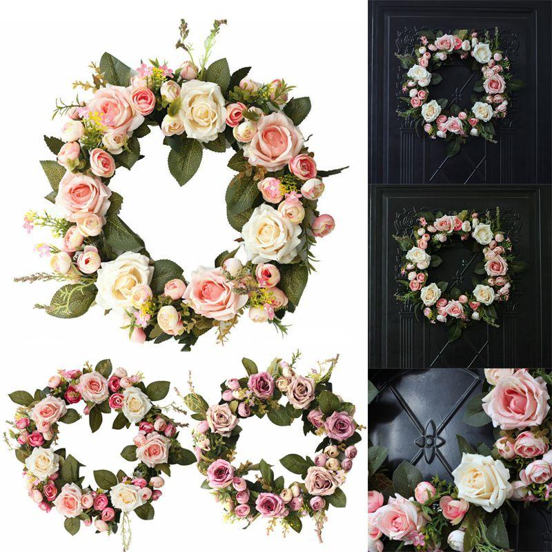 Elegant Peony Rose Flower Wreath For Stylish Wedding And Home Door Decor