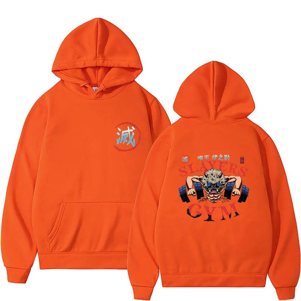 Японское аниме Demon Slayer Kimetsu No Yaiba Толстовка с принтом Unisexga Унисекс Женская повседневная толстовка Hashibira Inosuke Slayers Hoodies