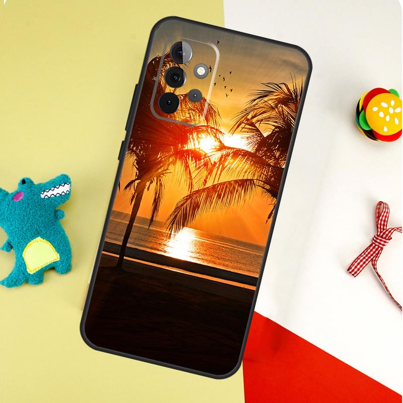 Летний Пляж Закат Пальма Для Samsung Galaxy A22 A32 A52 A54 A34 A14 A55 A35 A15 A53 A33 A13 A05 A06 A16 Чехол для Телефона