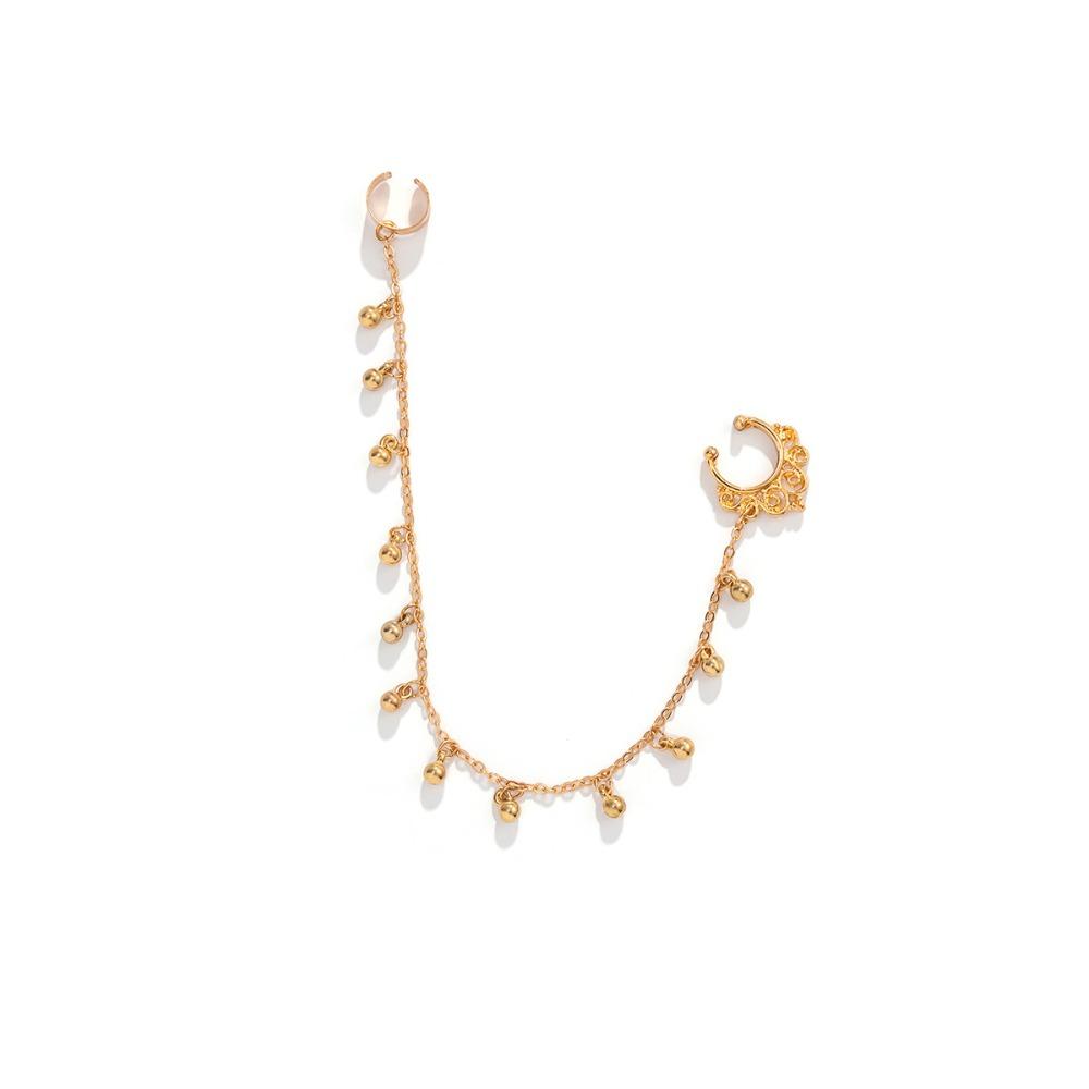 Temperament Imitation Pearl Butterfly Tassel Chain Women Nose Clip New Earrings