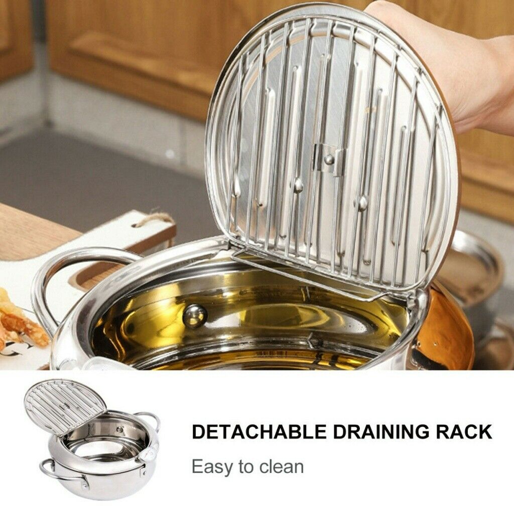 Глубокая сковорода, фритюрница в темпуре, с крышкой, с контролем температуры, жареная курица