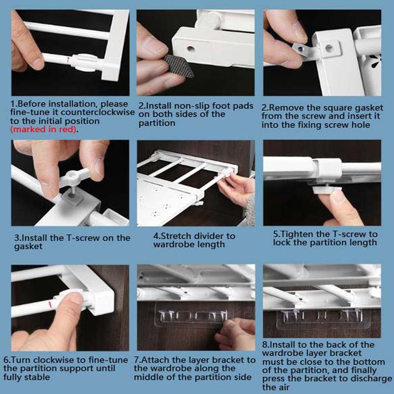 1шт выдвижной разделитель для шкафа, удобный дизайн для экономии места в шкафу, для хранения в общежитии