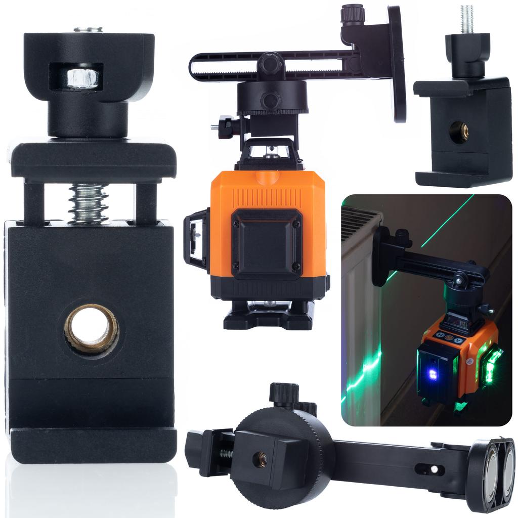 Rosfix Poziomica Laserowa Orange Tiger ROT16L – 16 Linii Laserowych | Zielona Tarcza i Okulary Ochronne | Statyw 43–120 cm