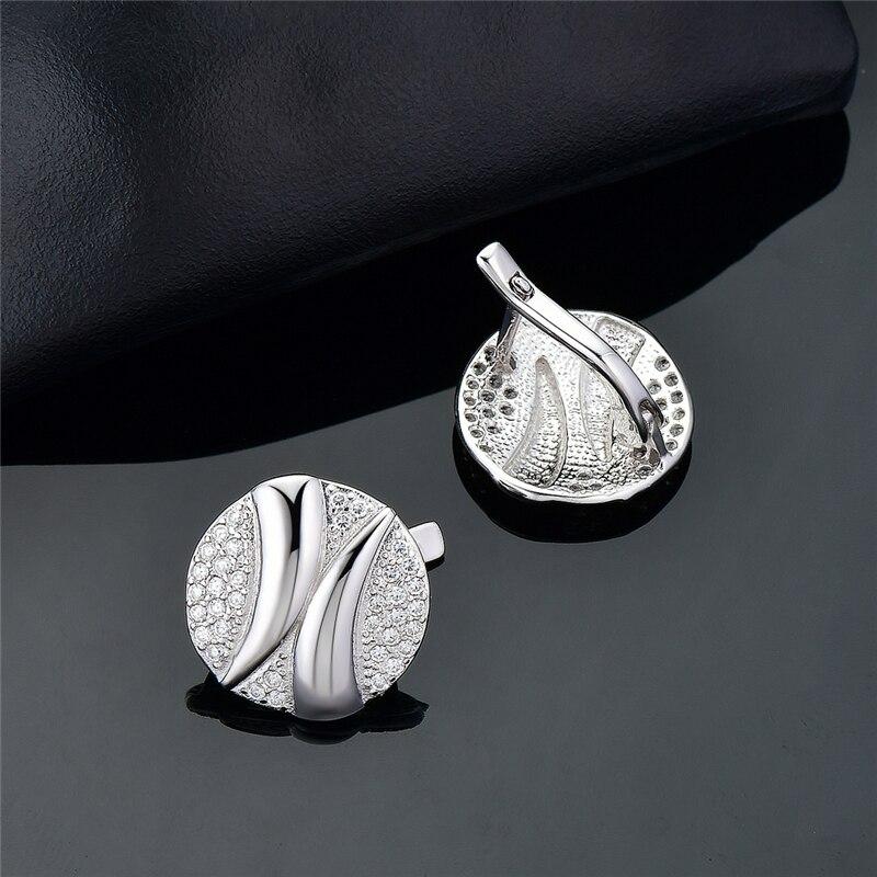 Серьги из стерлингового серебра 925 пробы с микро-паве, прозрачный циркон, русский стиль, английский замок, клипса, роскошные женские подарки для девочек, ювелирные украшения