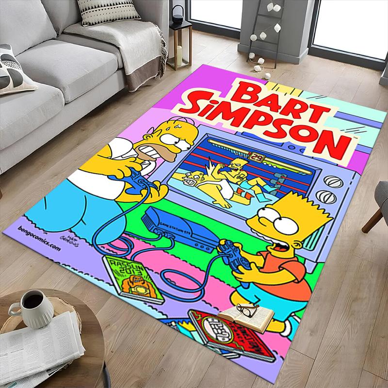 Bart Simpson Adventure Carpet For Playroom Bedroom Living Room Sofa Home Decorkids Game Area Rug Nonslip Floor Mat