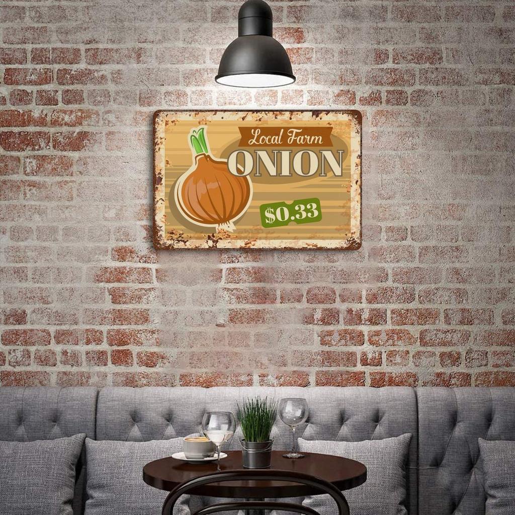 1 Pack Retro Metal Wall Art Décor, Distressed Plate Design, Ideal for Bar Café Restaurant or Home Living Room Kitchen Indoor Decoration