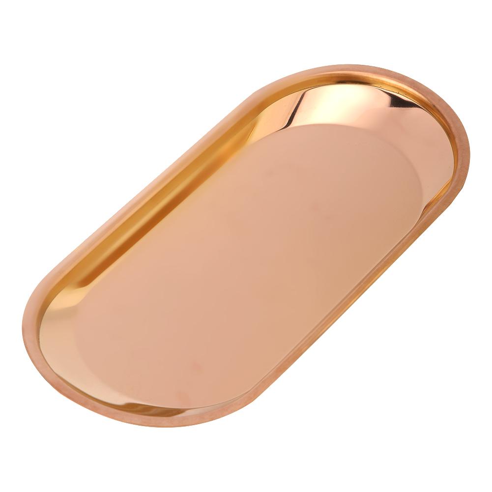 Нержавеющая сталь, скандинавский овальный поднос для полотенец, идеально подходит для закусок, косметики, ювелирных изделий(медь)